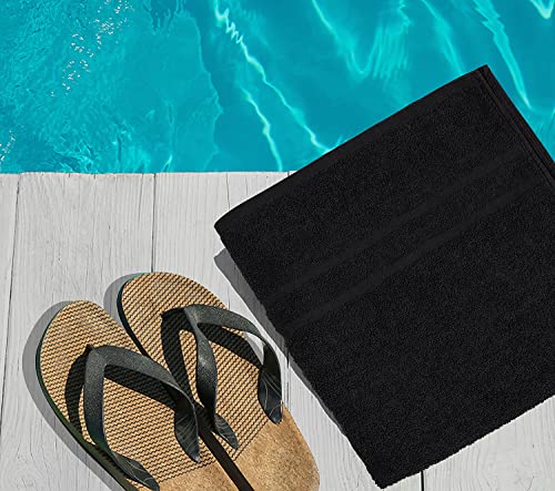 Pristine Linen Bath Towels Black 6 Pack 24X48 Bath Towels, 100% Cotton Towels For Bathroom, Pool Towels, Large Quick Drying Hotel Towels, Gym Towels, Towels For Spa, Ideal For Every Day Use #TOP3