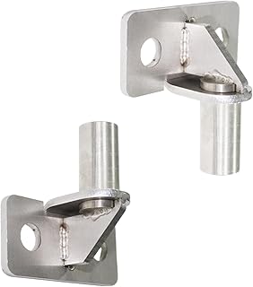 KSWLOR 2 Pack Stainless Steel Wall Mount Gate Hinge Chain Link Fence Gate Hinges Heavy Duty Fence Post Chain Link Gate Hinge with 5/8 Hinge Pin,Horizontal Mount