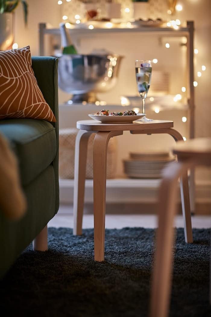 IKEA Stackable/ Triangular-Shaped/3-Legged Stool with Bent Legs (Birch)