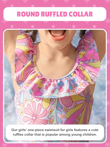 Image of Angel season Girls Swimsuits Kids Bathing Suit One Piece Swimwear with UPF 50+ Cute