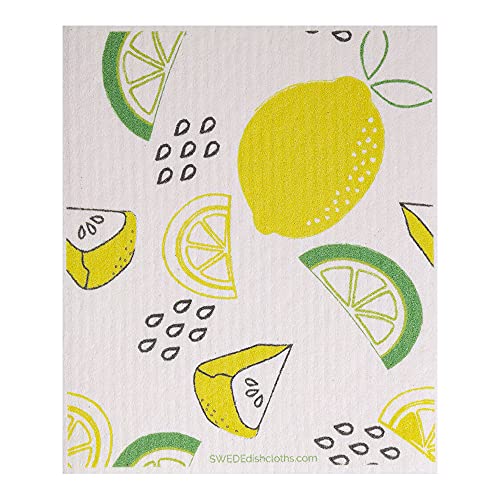 Swededishcloths Swedish Dishcloth (Mixed Fruit Collage) Set Of 4 (One Of Each Design) Paper Towel Replacements Eco Friendly Reusable Absorbent Cleaning Sponge Cloths #TOP7