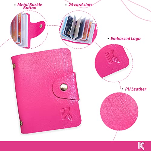 Image of Kraptick Leather Credit Card Holder with Double-Sided Slots for Cards, Business Card Holder, ATM Card Holder for Women and Men- 24 Double Sided Card Slots (MFP1197)