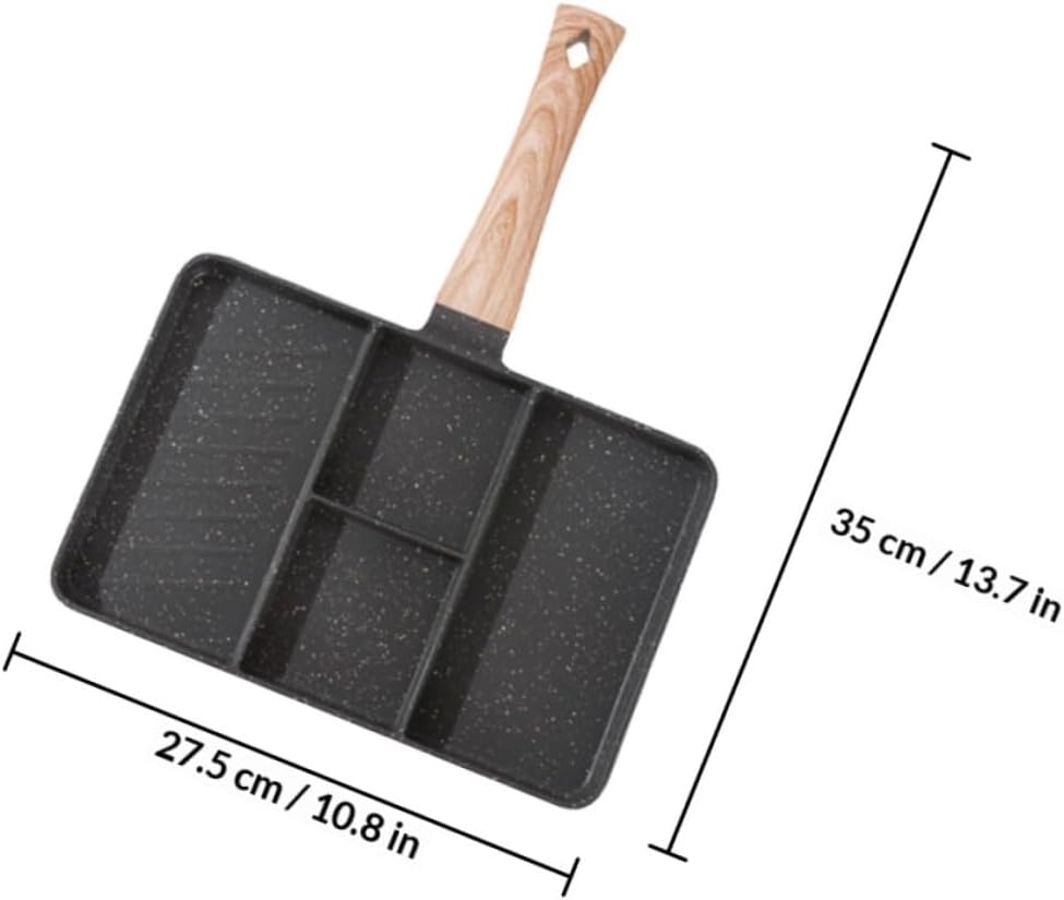 Versatile Aluminum Alloy Nonstick Grill Pan, Breakfast Pan Divider and Comfortable Handle