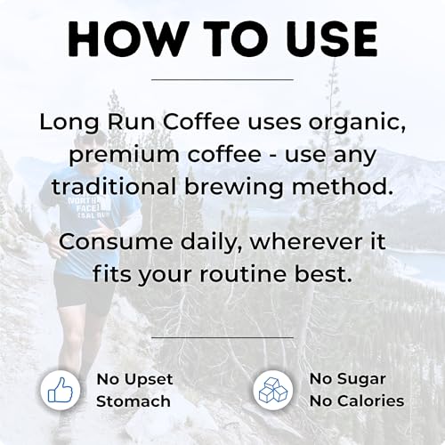 Image of Long Run Coffee - Hydrating Coffee with Electrolytes - All Natural Energy + Hydration + Recovery for Athletes - Stomach Friendly Electrolyte Coffee for Runners (5 lb, Medium-Dark Roast)