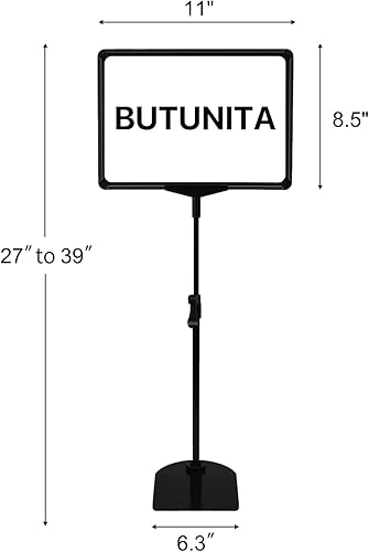 Miniatura 3 de BUTUNITA Soporte ajustable para póster de 8.5 x 11 pulgadas con marco abierto de aluminio a presión para mesa de piso de negocios de supermercado,