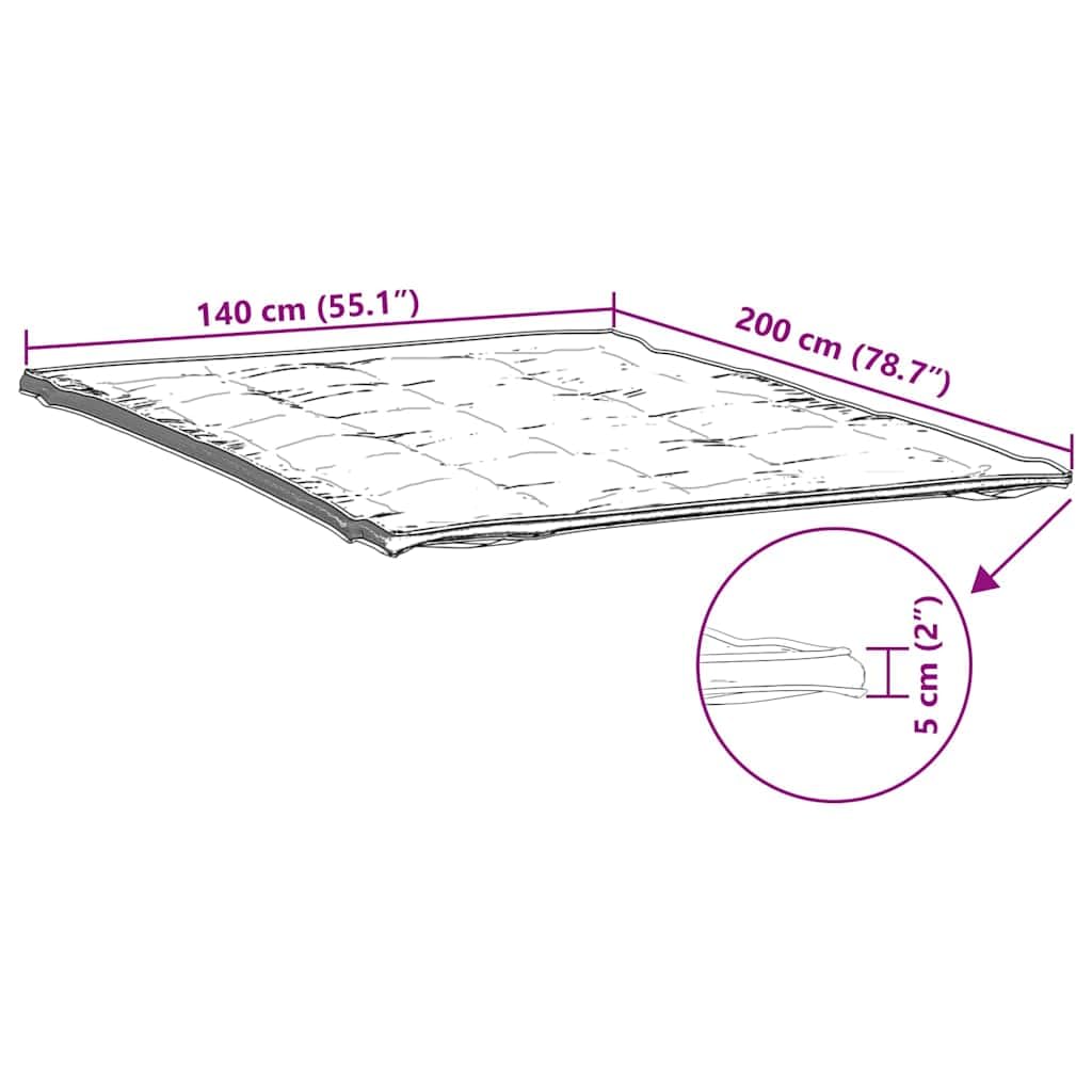 Biały pikowany ochraniacz na materac 140 x 200 cm, mikrofibra i poliester, 3-warstwowy ultra miękki i oddychający pokrowiec z przewiewnej tkaniny 3D, elastyczne narożniki dla optymalnego wsparcia