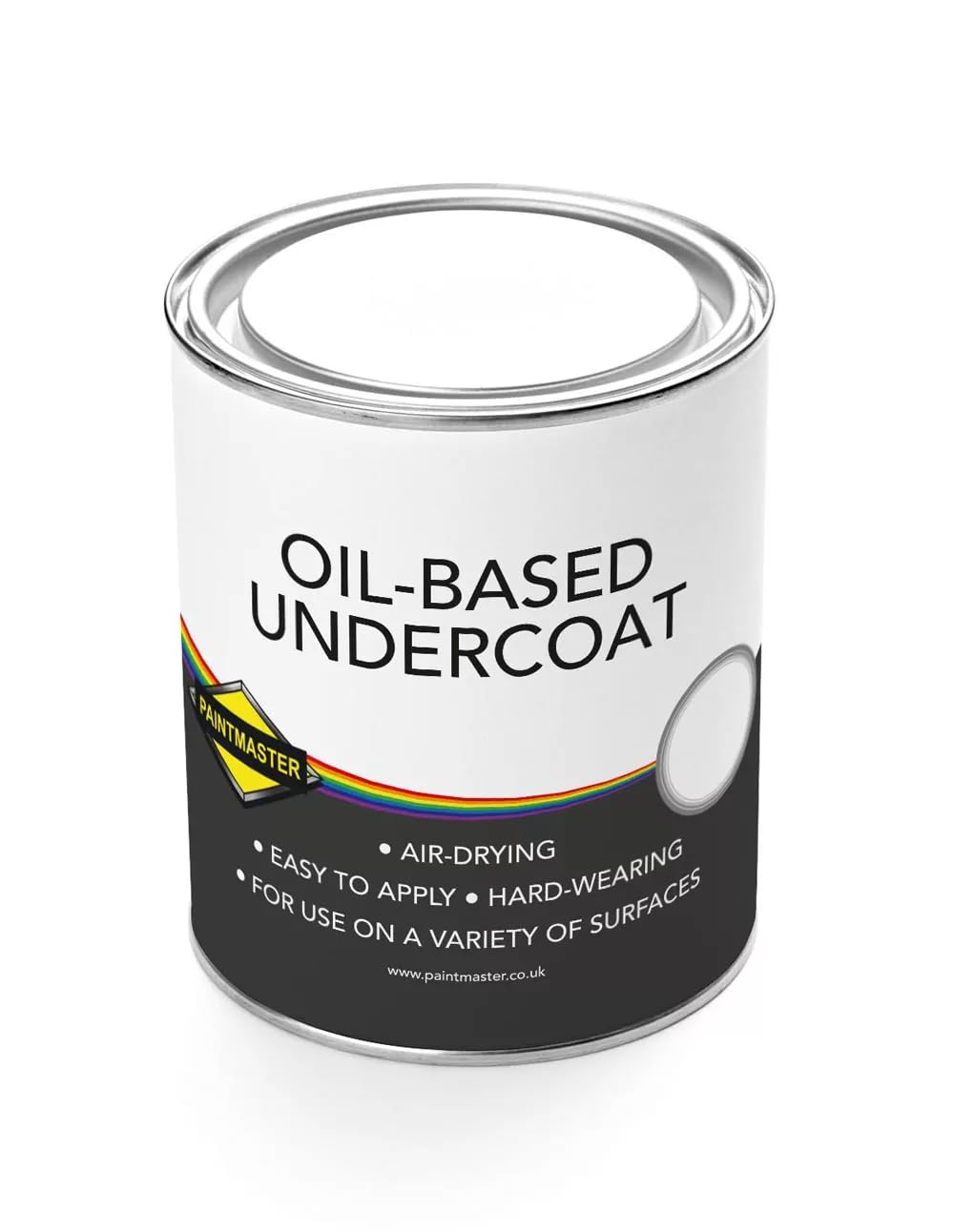 Paintmaster Premium Oil-Based Undercoat: Versatile & Easy Application for Wood and Metal Surfaces - Multiple Colors Available (Oil-Based Undercoat - White, 1L)