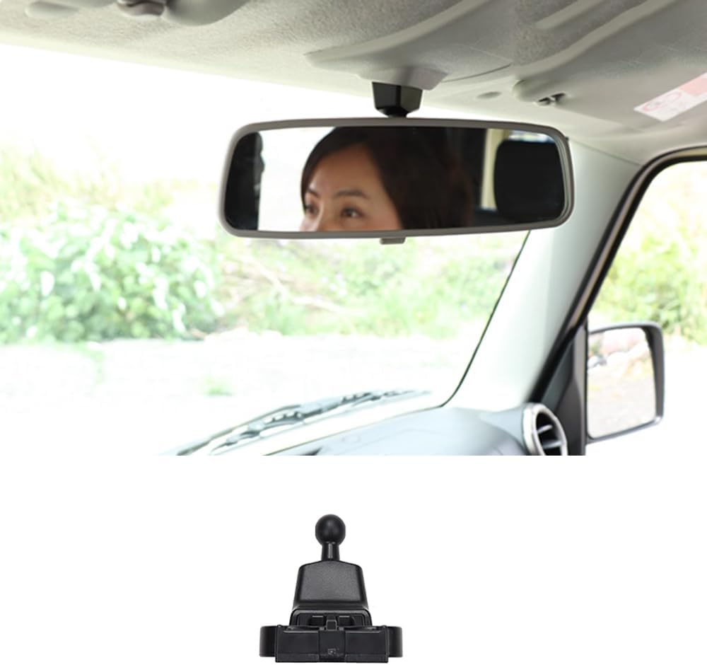 ABS Car Interior Room Short Rear View Mirror Support for Suzuki Jimny 2-Door 4-Door 2019 2020 2021 2022 2023 2024 2025 Replacement parts (Grey)