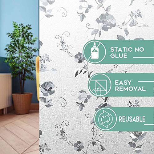 Privacy Window Film, Static Cling 3D No Glue Self Adhesive Blackout Anti-UV Window Sticker Glass Film for Bathroom Bedroom Kitchen-B-60x300cm(24x118inch) - Image 5