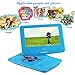 UEME Portable DVD CD Player with 9 Inches LCD Screen, Car Headrest Mount Holder, Remote Control, Wall Charger Car Charger, Kids DVD Player PD-0093 (Blue)