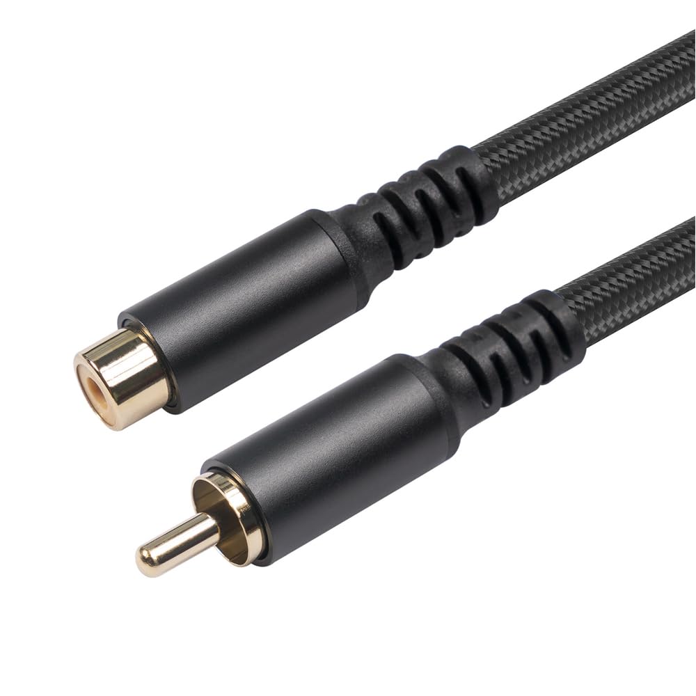Kabel przedłużający RCA męski na żeński, kabel audio stereo RCA, kabel audio stereo o wysokiej wierności, pozłacany drut miedziany, nylonowy splot do wzmacniacza, HDTV odtwarzacza DVD, skrzynki