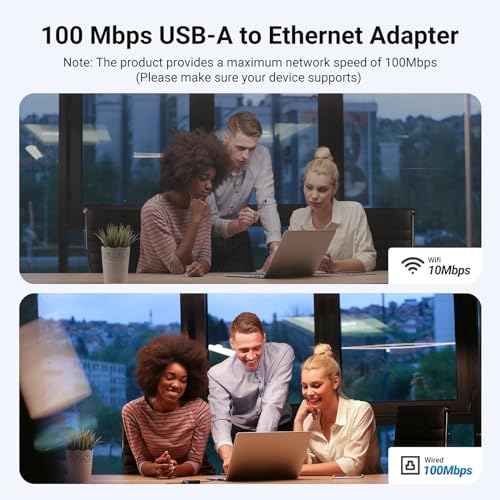 UGREEN Adaptador Ethernet Adaptador de rede USB para 10 100 Mbps Adaptador LAN com fio RJ45 para lap