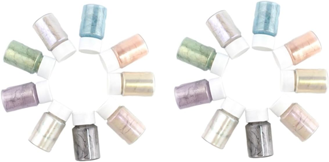 STOBOK 18pcs Nail Art Pigment Powder Mica Pigment Set Colors Non-Toxic for Crafts Resin Bath Bombs Soap Making