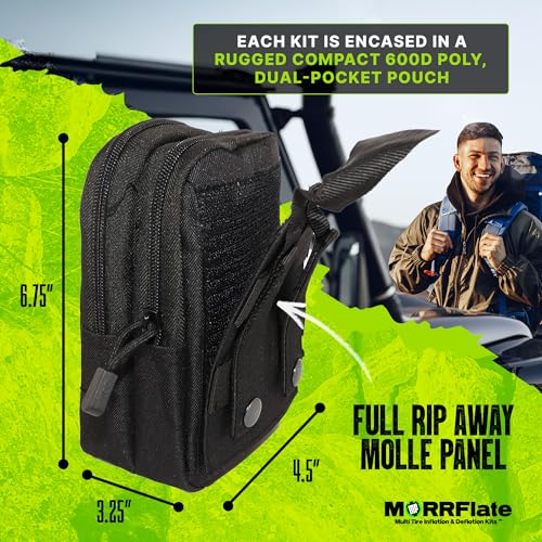 Image of MORRFlate Ultimate 4x4 Tire Plug Kit Heavy Duty Professional Off-Road Tire Repair Kit Includes 50 Vulcanizing Plugs, All-Metal Tools, 4 Replacement Valve Stems, Rip-Away Molle Bag and Accessories