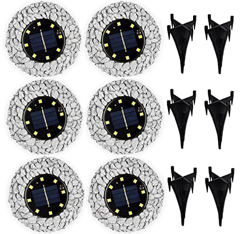 Morvat Grey Rock Solar Lights Outdoor Waterproof | Decorative Disk