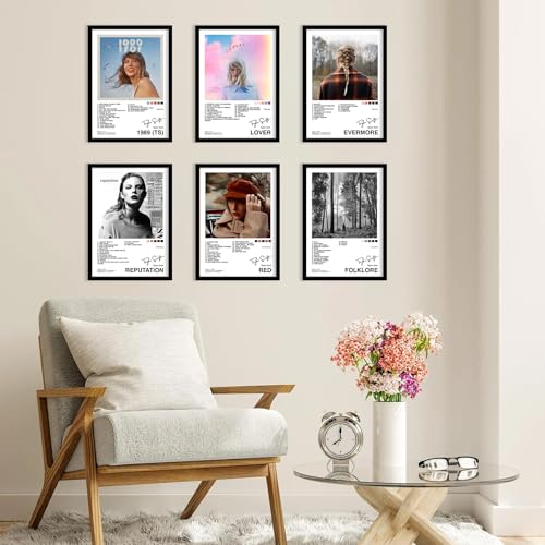 Image of CodersParadise - Popular Music Artist Wall Poster Frames - Pack Of 6 | 8 x 12cm (A4 Size) | Aesthetic Artwork Framed Posters | Framed Posters For Living Room, Bedroom, Home And Office