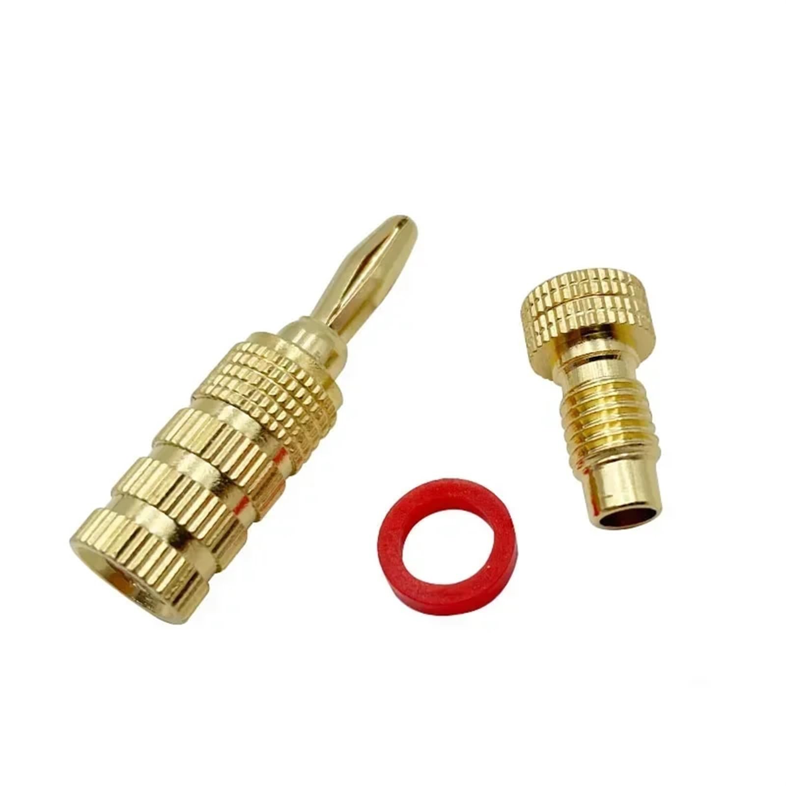8 sztuk 4 mm kabel bananowy przewodowy głośnik Adapter platerowany kabel głośnikowy szpilki złącza pozłacane (4 czerwony 4 czarny)