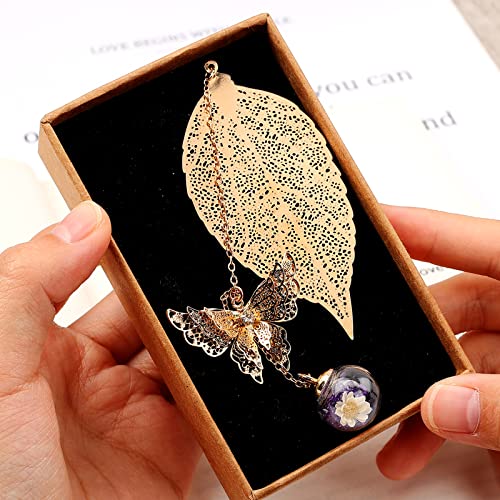 Toirxarn Metal Leaf Bookmark With Butterfly Pendant - A Unique Teacher Appreciation Gift And Bookmark For Women, Her, Mom, Book Lovers, And Librarians - Ideal For Mother's Day And Birthdays #TOP5