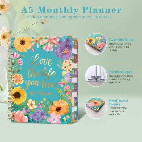 2027 Planner Weekly Monthly Planner Jan Dec 2027, A5 Floral Hardcover — view 5
