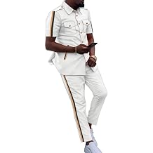 African Mens Clothing Sets Short Sleeve Two Piece Patchwork African Shirts and Pants Casual Men African Attires