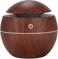 Umidificador de Ar Difusor de Aromas Ultrassônico 130ml - Óleos Essenciais, Luz LED, Bivolt - Silencioso e Portátil para Casa e Escritório (Madeira Escuro)