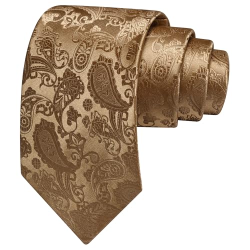 Image of GUSLESON 3.15 inch(8cm) Fashion Paisley Ties Mens Woven Jacquard Necktie for Wedding