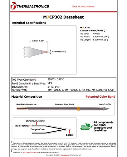 Image of Thermaltronics M7CP302 Conical 0.4mm (0.016in) interchangeable for Metcal STTC-145P