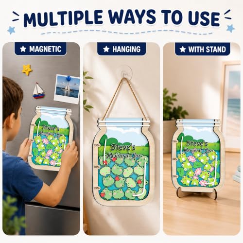 Image of Personalized Frog Magnetic Reward Jar for Kids, Potty Training Toddlers