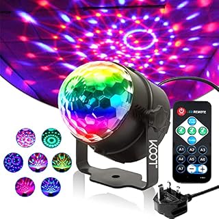 Disco LightsKOOT Strobe Lights with Remote Control and Sound Activated DJ Stage Lights for Kids Birthday Festival Bar Club Wedding Show. [Energy Class A++] [Energy Class A++] (1pcs)