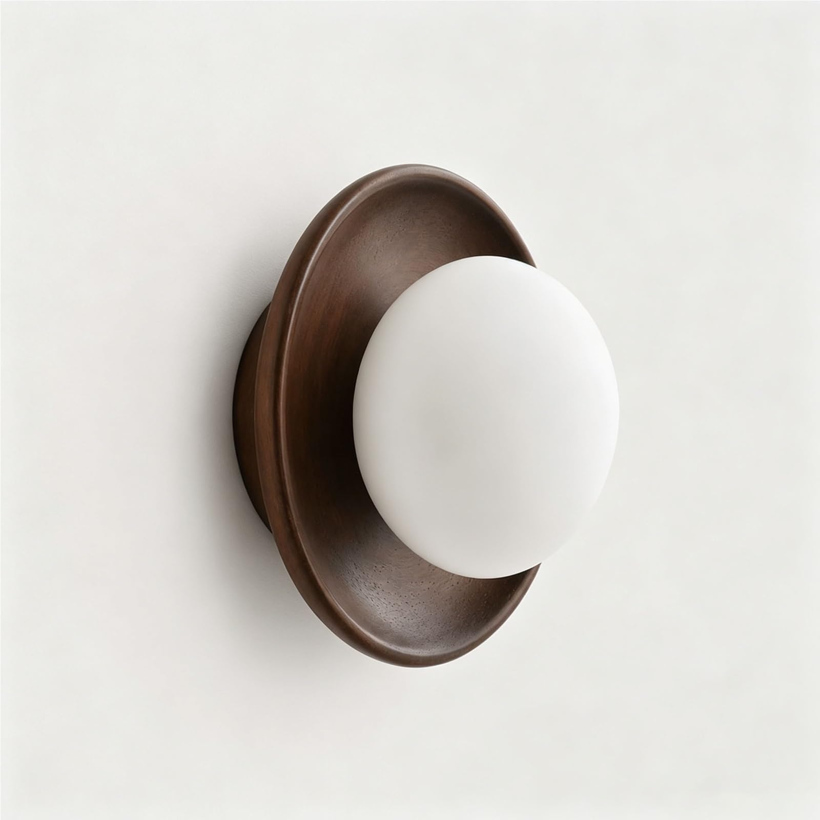 LUOYAOB Wood Glass Wall Sconce G9 Fixture Vintage Globe Shade Wall Lamp