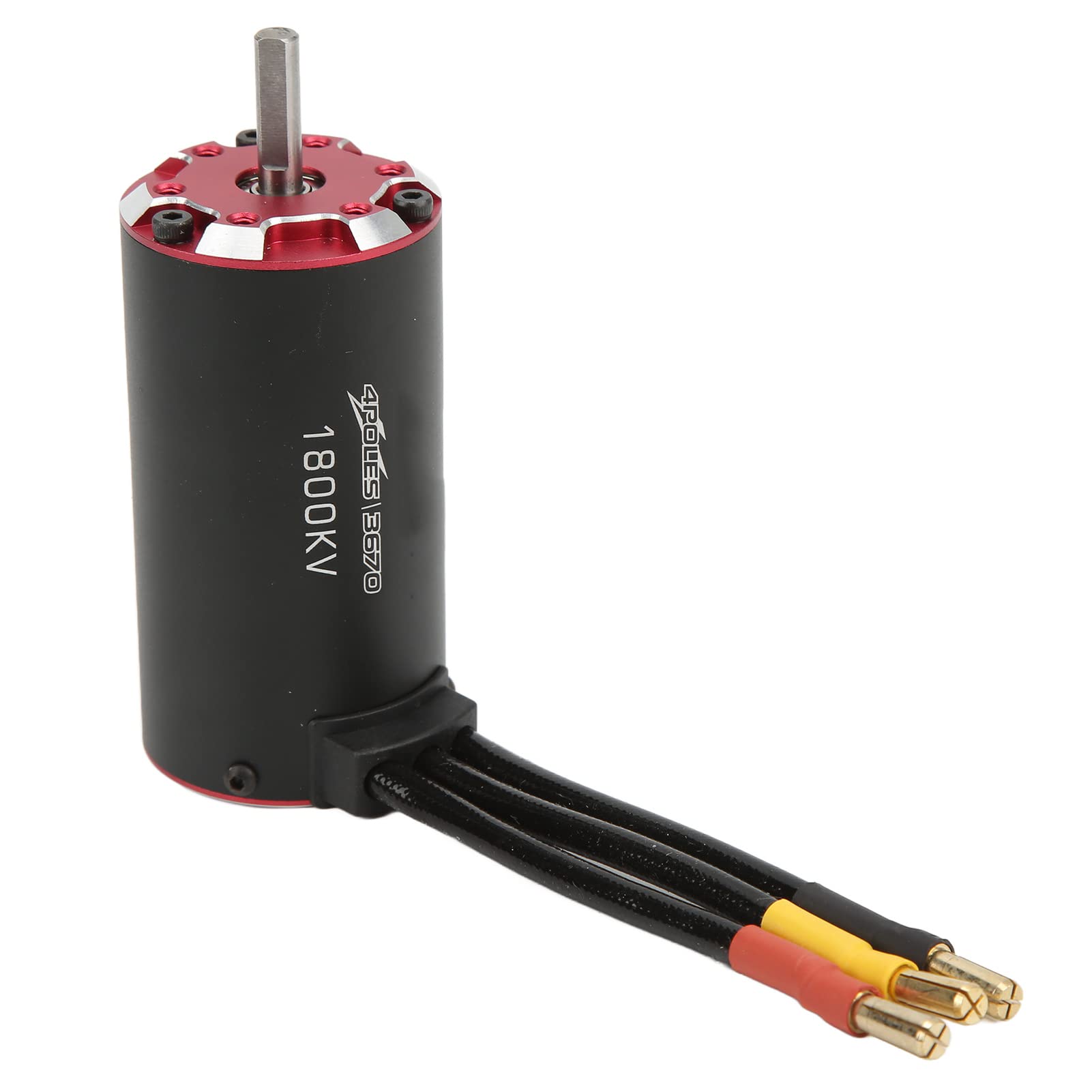 Generic V2 3670 1800KV Bezszczotkowy Silnik Wysoki Moment Obrotowy z Portem Czujnika dla Pojazdów RC 1/8 1/10 Czarne Aluminium