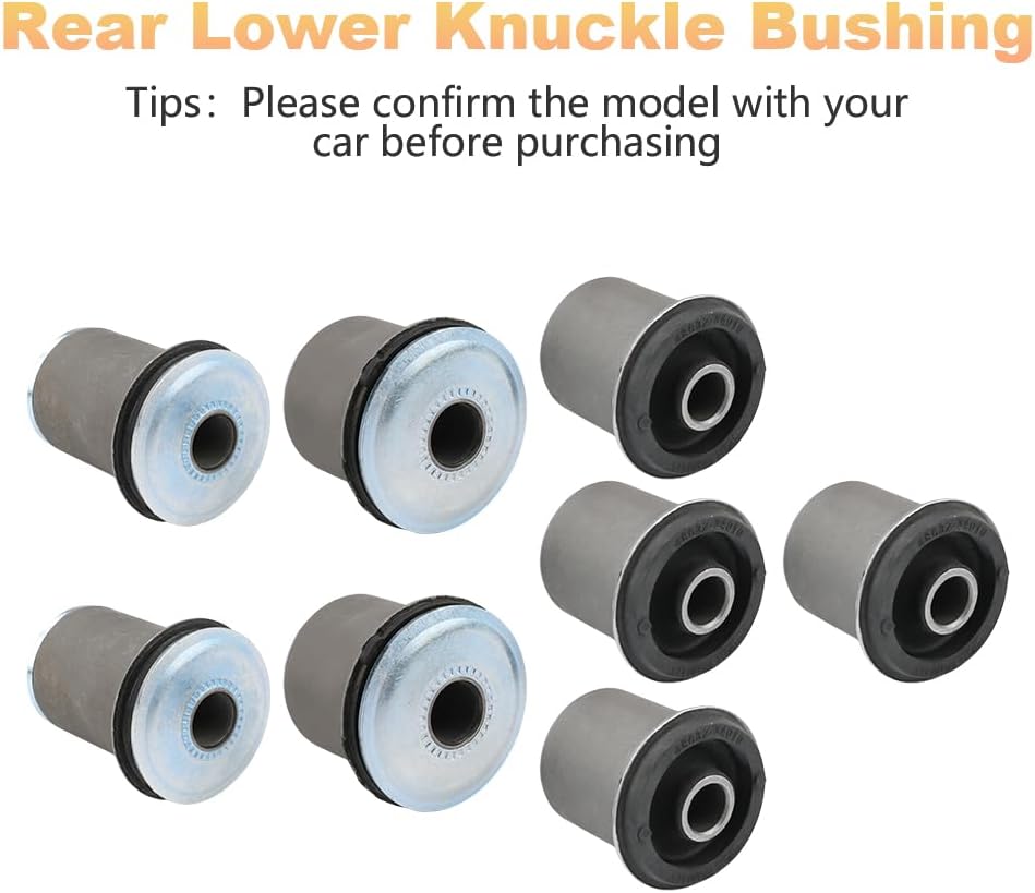 WMPHE Front Upper & Lower Control Arm Bushing Kit Compatible with Toyota Sequoia 2001-2007, Toyota Tundra 2000-2006, Replacement for 48632-34010 48654-34010 48655-34010- 8PCS