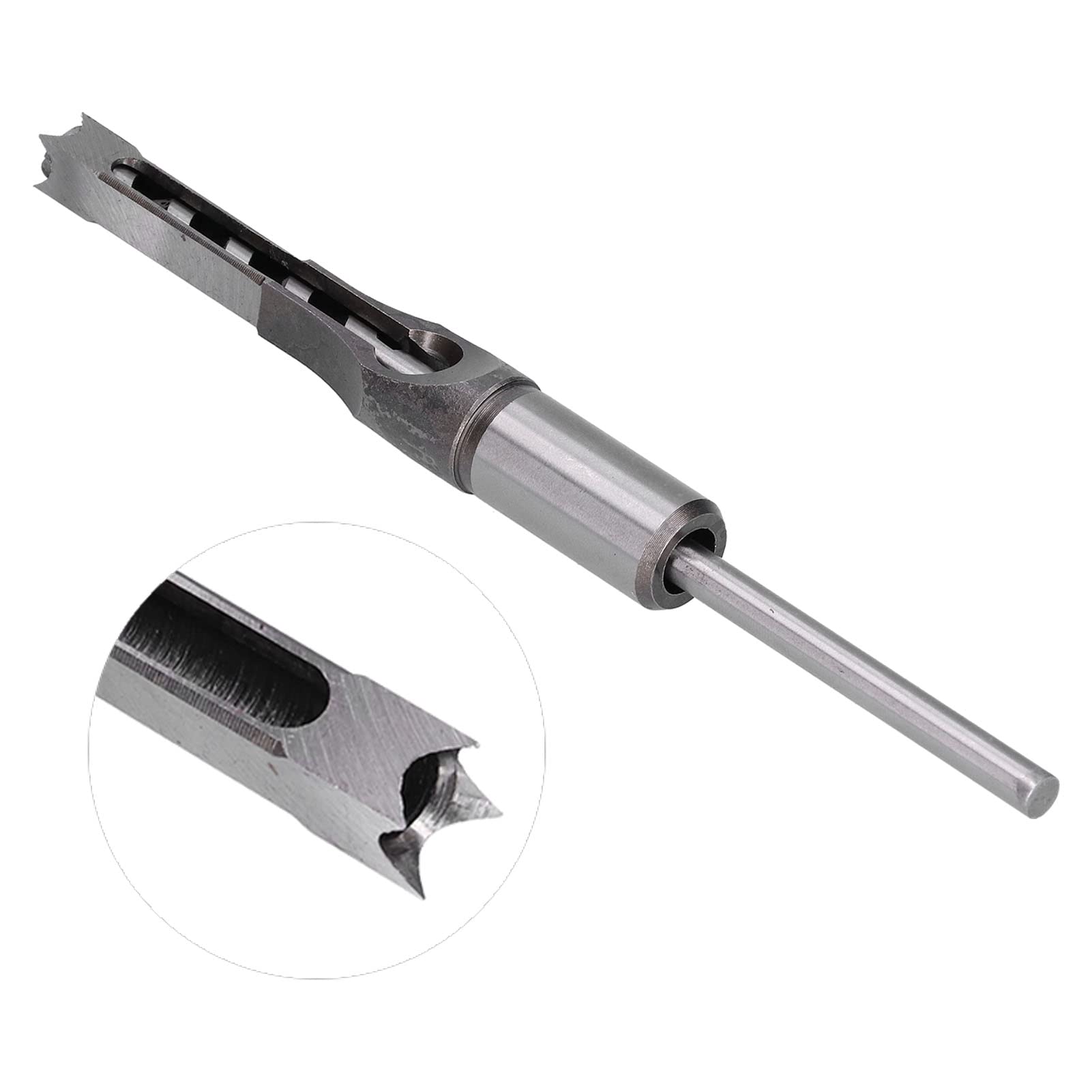 Square Hole Drill Bit, High Speed Steel Mortiser Drill for Woodworking, Wear and, U shaped Design for Efficient Chip Discharge (10mm)