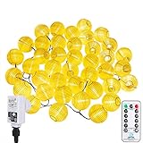 SUFICIENTE LONGITUD Y LÍNEAS DE LED - Estas luces de cadena de linternas impermeables son de hasta 12 metros / 39.4 pies, con 30 bombillas LED. Hay 20 cm de distancia entre dos linternas. La cadena más larga y los 30 LED hacen que la decoración sea más sencilla y brillante.