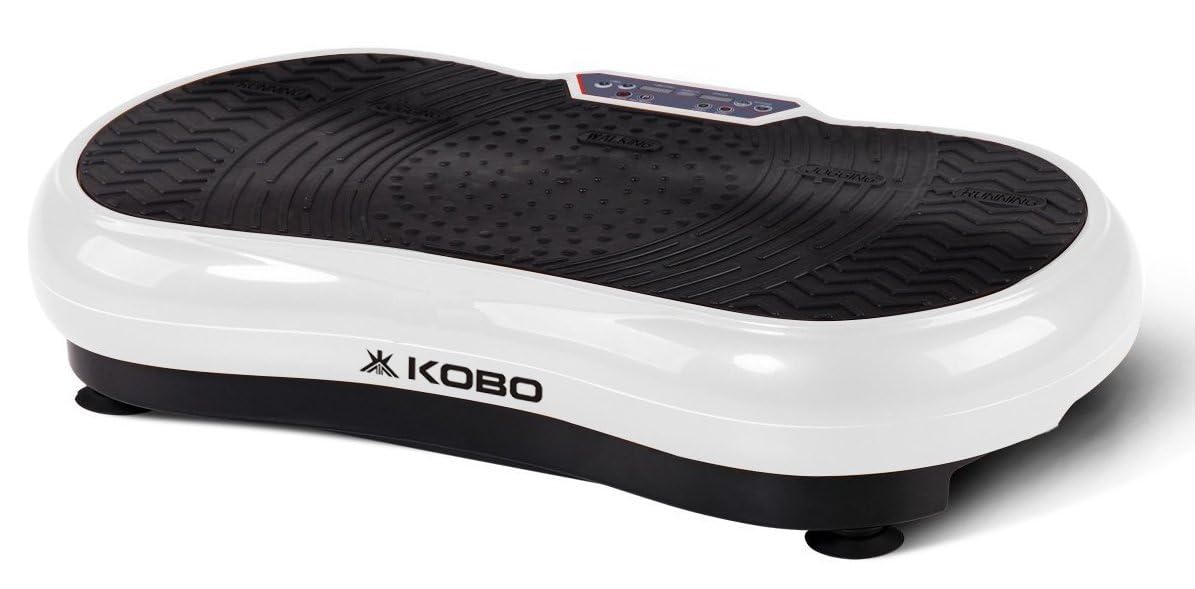 Kobo 200W Vibration Plate Crazy Fit Massage Exercise Machine Oscillating Platform Massager with Remote (White)