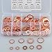 GathergetTOOL 200pcs Copper Oil Seal/Sealing Flat Gasket Copper Gasket Gasket Combination Set Tool (Color : Silver)
