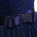 Glamulice Navy Blue Flower Girls Lace Bridesmaid Dress Long A Line Wedding Pageant Dresses Tulle Party Gown Birthday Elegant Event Holiday Evening Prom Princess Dance Christmas Ball Gown 14 15