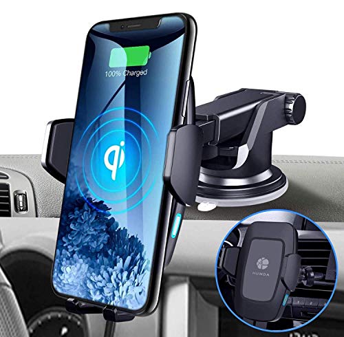 HUNDA 10W Qi Chargeur sans Fil Voiture Rapide avec QC 3.0 Chargeur de Voiture, Trou du0092Aération Porte-téléphone, 7.5W pour iPhone 11/XS/XR/X/8, 10W pour Galaxy S9+/S8/Note8