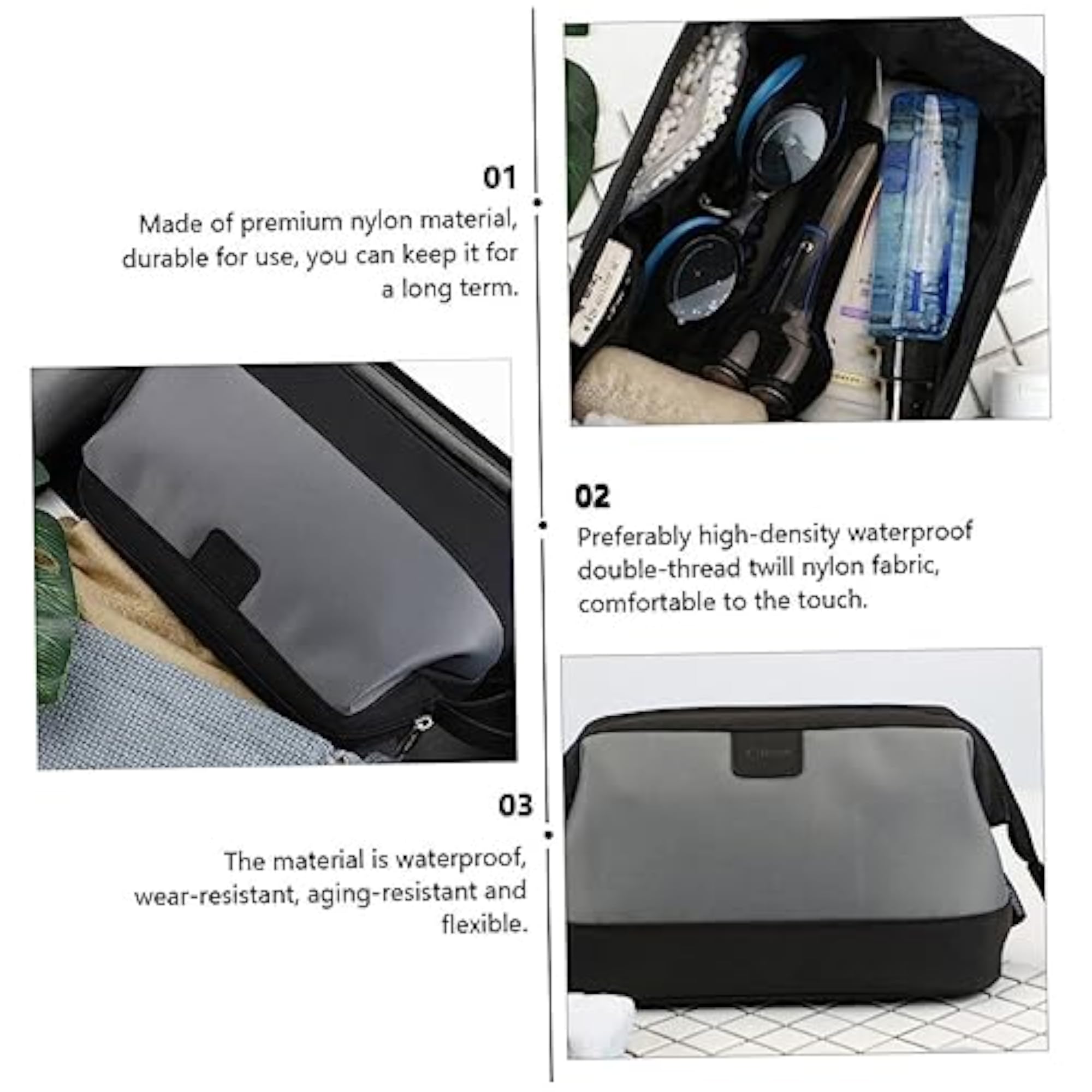 Portable Toiletry Bag, Nylon Cloth Travel Makeup Storage