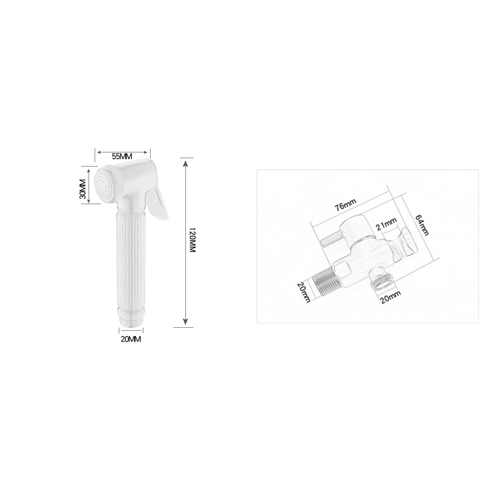 Douchette Toilette Wc Portable,Douchette Toilette Wc Encastrable,PulvéRisateur De Bidet,PulvéRisateur De Bidet,Partenaire De Toilette Multifonctionnel En Cuivre,Blanc