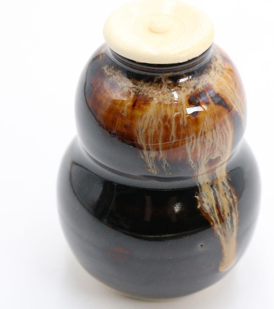 桶谷定一作 瓢形茶入 仕覆付 茶道具 共箱