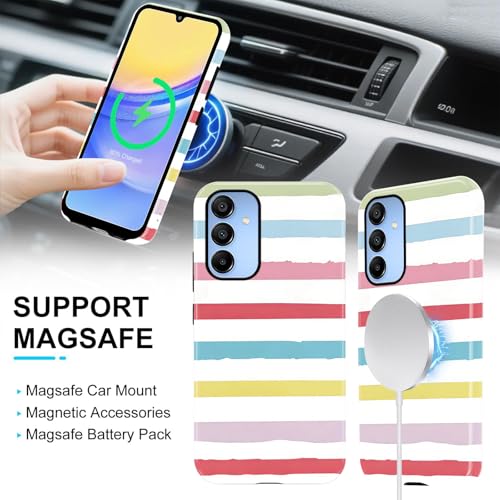 Coque Samsung A15 5G à rayures Candy compatible MagSafe
