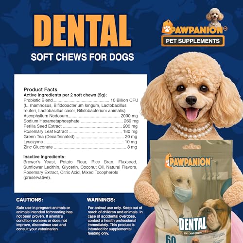Image of Dental Soft Chews for Dogs Oral Health & Fresh Breath 60 Count