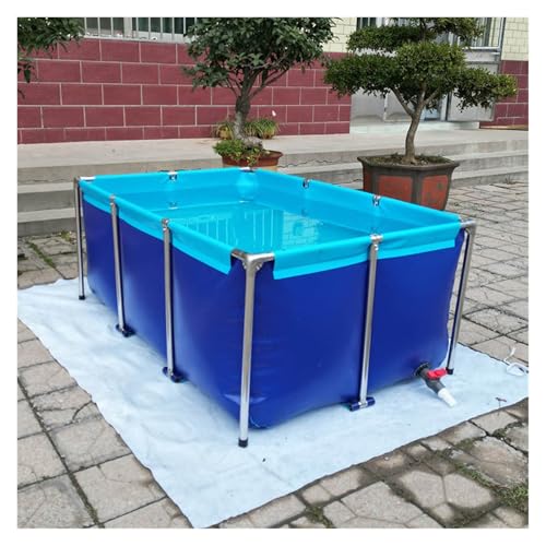 Bassin d'aquaculture avec vanne de vidange rapide en toile PVC pliable pour jardin hors sol