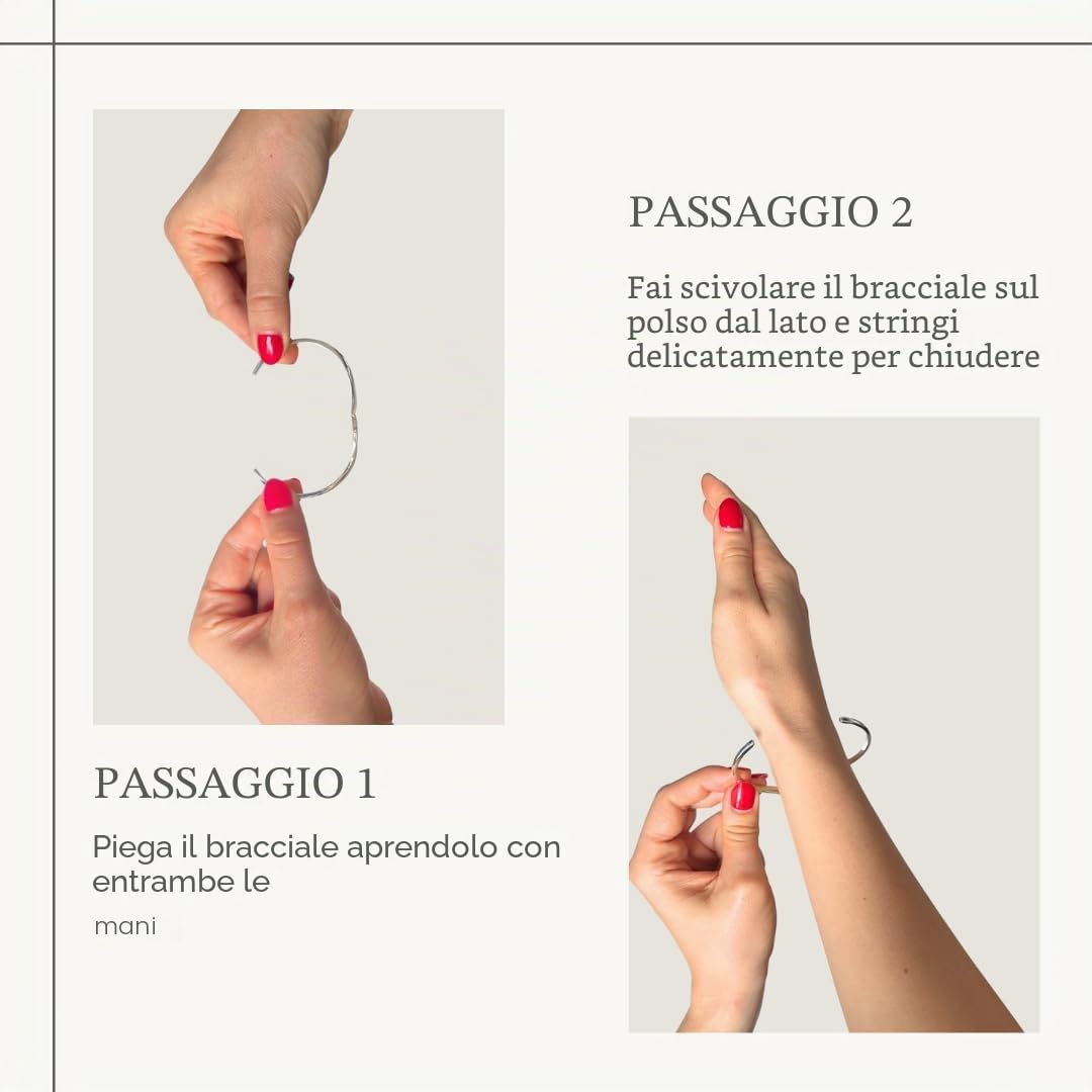 Bracciale rigido da donna in argento Sterling 925, regolabile, in confezione regalo