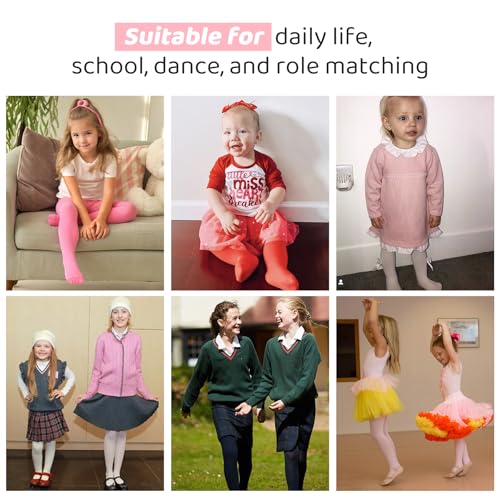 Zando 4 Pairs Tights for Girls Ultra Soft Velvet Dance Tights for Girls Ballet Gymnastics School Uniform 1-14 Years2