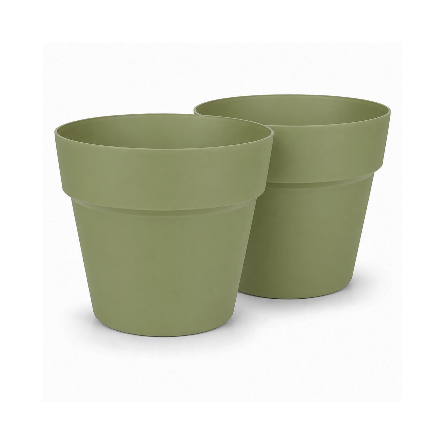 simpa Naturals 11L Contemporary Plastic Planters Set of 2, Mint Green Plant Pots for Indoor and Outdoor Plants, 26 x 29.5 cm โ image 1