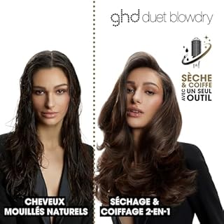 ghd - Brosse soufflante ghd Duet Blowdry - Brosse 2-en-1 (Noir) - Sèche et coiffage sans dommage - 3x plus de volume sans frisottis - Brushing facile à la maison - Utilisation sur cheveux mouillés