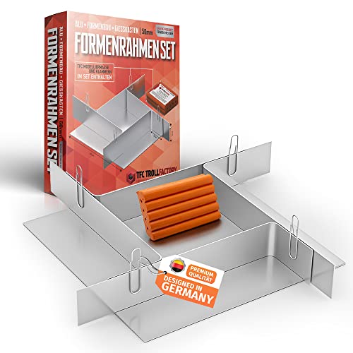 TFC Formbaurahmen aus Aluminium - Variabler Giesskasten für präzises Arbeiten - Silikon Formenbau leicht gemacht I Höhe 100 mm