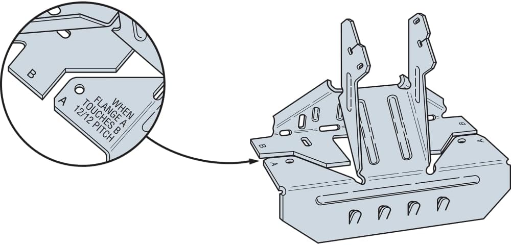 Simpson Strong-Tie VPA2 VPA Galvanized Variable-Pitch Connector for 1-1/2 in. Joist (Pack of 25)